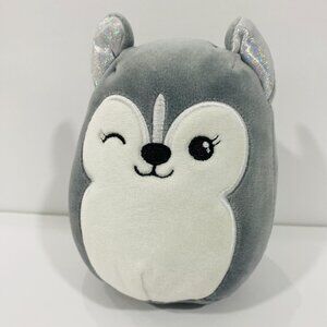 Squashmallow 5 Inch Mini Heidi The Winking Gray Husky KellyToy Super soft Mini D